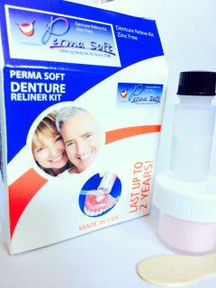 Perma Soft Denture Reliner Kit, Soft Denture reline kit for loose dentures.  One application for upper or lower denture.